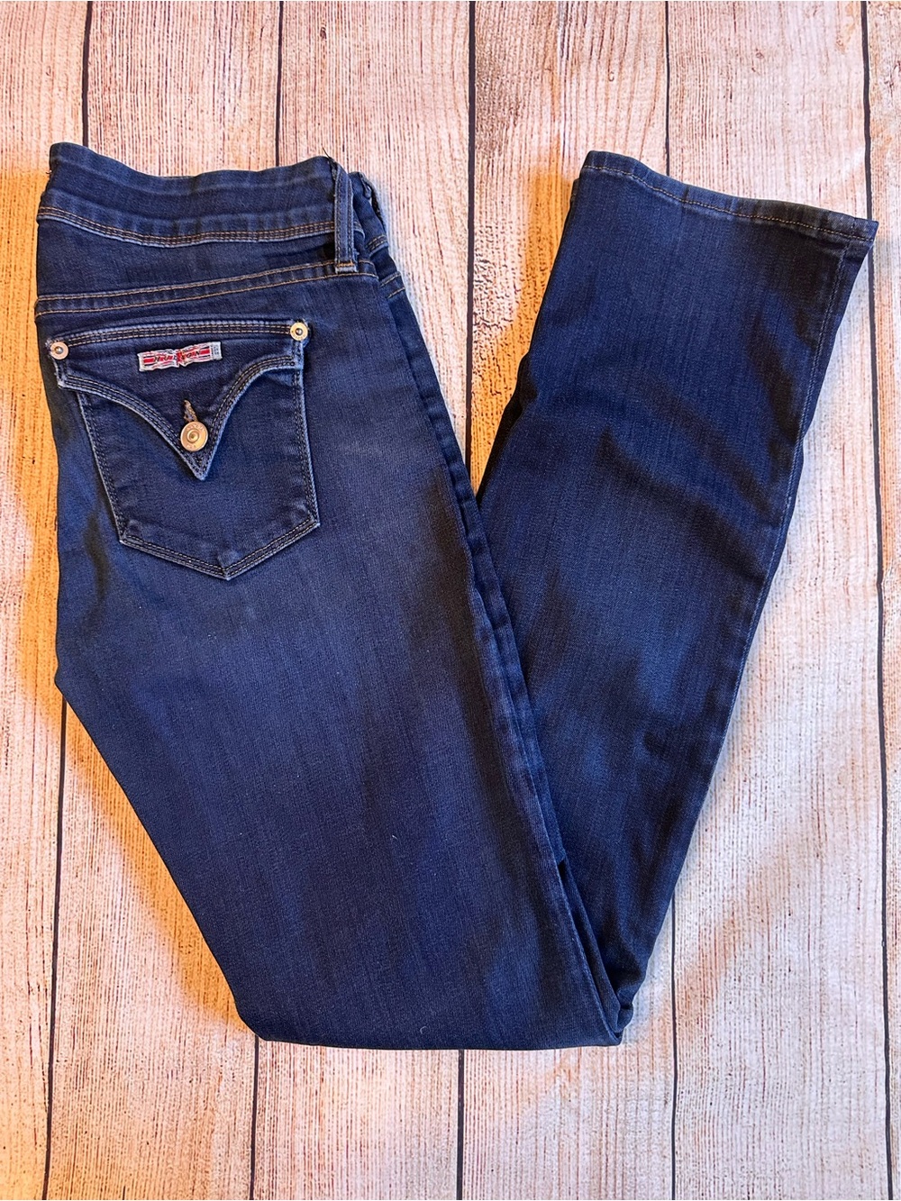Hudson Ginny Crop Straight Cuff Jeans Dark Wash 27